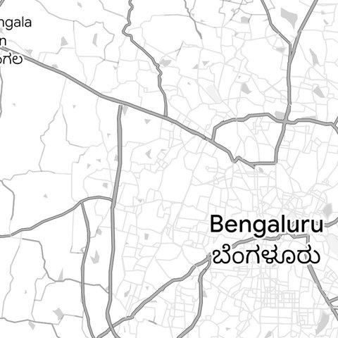 Street map of Bengaluru